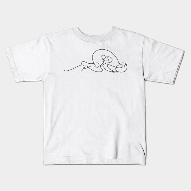 Line Art Kids T-Shirt by Whatastory